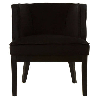 Orsina Daxton Black Velvet Curved Back Accent Chair – Modern Seating
