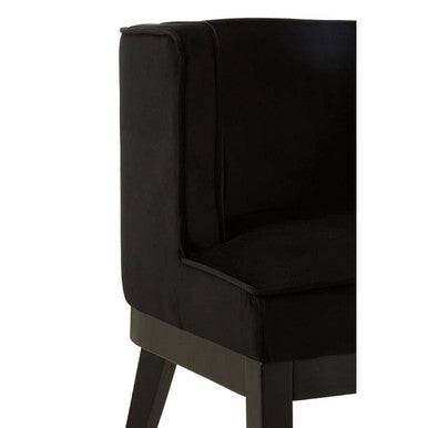 Orsina Daxton Black Velvet Curved Back Accent Chair – Modern Seating