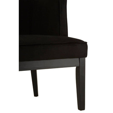 Orsina Daxton Black Velvet Curved Back Accent Chair – Modern Seating