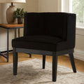Orsina Daxton Black Velvet Curved Back Accent Chair – Modern Seating