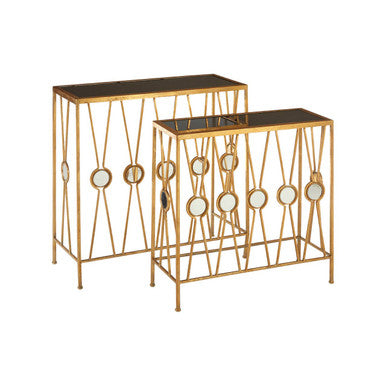 Orsina Faiza Rectangular Console Tables – Set of 2 Art Deco Mirrored