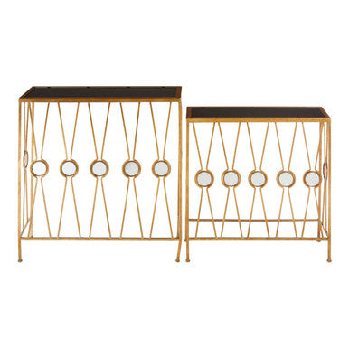 Orsina Faiza Rectangular Console Tables – Set of 2 Art Deco Mirrored