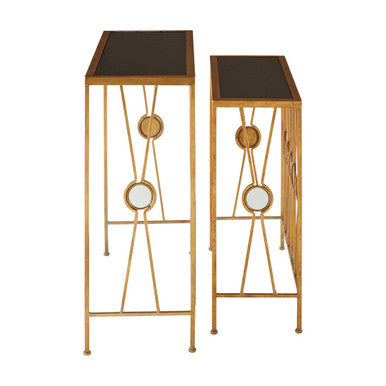 Orsina Faiza Rectangular Console Tables – Set of 2 Art Deco Mirrored