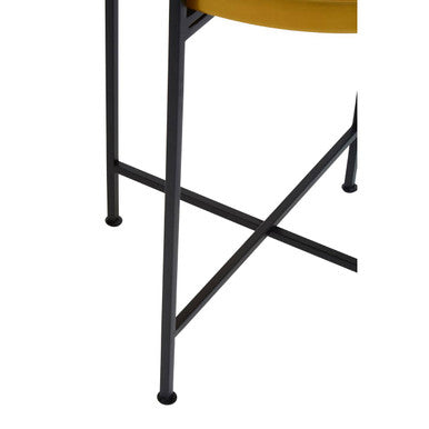 Orsina Hege Round Brass Side Table – Small Black Metal End Table