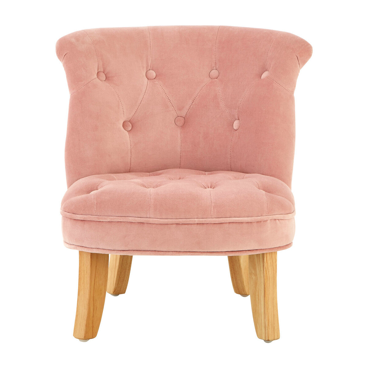 Orsina Estelle Pink Velvet Kids Chair – Tufted Accent Bedroom Seating