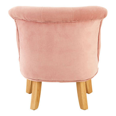 Orsina Estelle Pink Velvet Kids Chair – Tufted Accent Bedroom Seating
