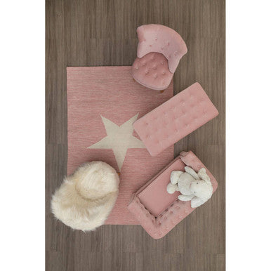 Orsina Estelle Pink Velvet Kids Chair – Tufted Accent Bedroom Seating