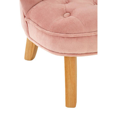 Orsina Estelle Pink Velvet Kids Chair – Tufted Accent Bedroom Seating