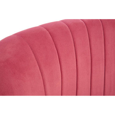 Orsina Mia Kids 2-Seat Sofa – Pink Velvet Channel Tufted Settee