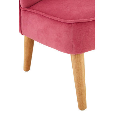 Orsina Mia Kids 2-Seat Sofa – Pink Velvet Channel Tufted Settee