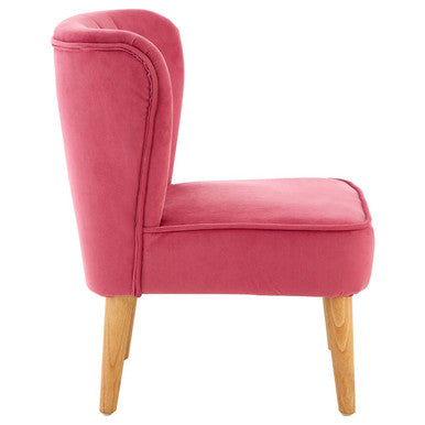 Orsina Mia Kids Velvet Chair – Pink Tufted Accent Seat with Wood Legs