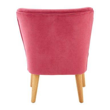 Orsina Mia Kids Velvet Chair – Pink Tufted Accent Seat with Wood Legs