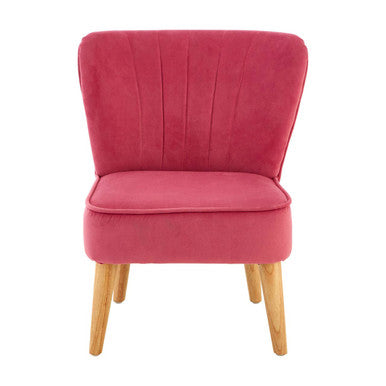 Orsina Mia Kids Velvet Chair – Pink Tufted Accent Seat with Wood Legs