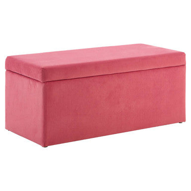 Orsina Mia Pink Velvet Kids Ottoman – Storage Toy Chest & Seat