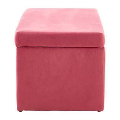 Orsina Mia Pink Velvet Kids Ottoman – Storage Toy Chest & Seat