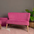 Orsina Mia Kids 2-Seat Sofa – Pink Velvet Channel Tufted Settee
