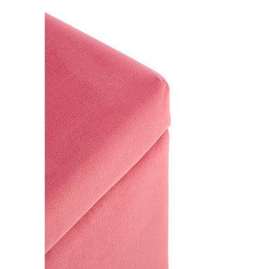 Orsina Mia Pink Velvet Kids Ottoman – Storage Toy Chest & Seat