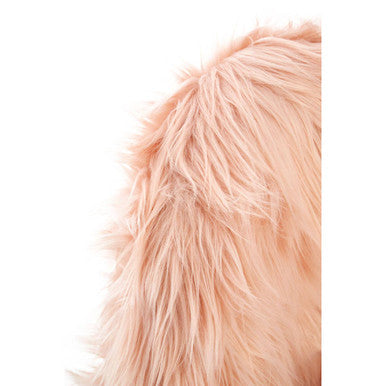 Orsina Kids Pink Faux Fur Chair – Plush Nursery Seating with Wood Legs