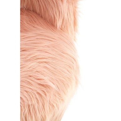 Orsina Kids Pink Faux Fur Chair – Plush Nursery Seating with Wood Legs