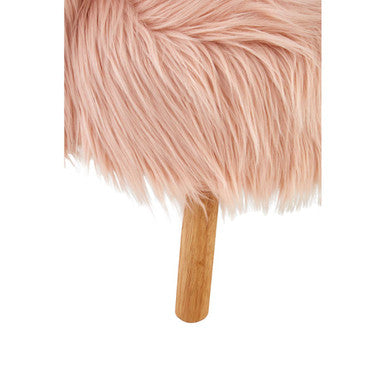 Orsina Kids Pink Faux Fur Chair – Plush Nursery Seating with Wood Legs