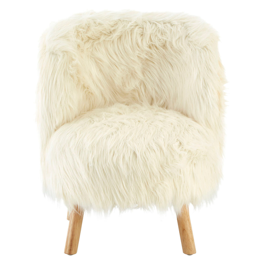 Orsina Kids White Faux Fur Chair – Modern Plush Toddler Seating