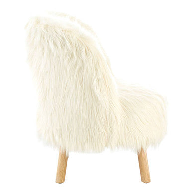 Orsina Kids White Faux Fur Chair – Modern Plush Toddler Seating