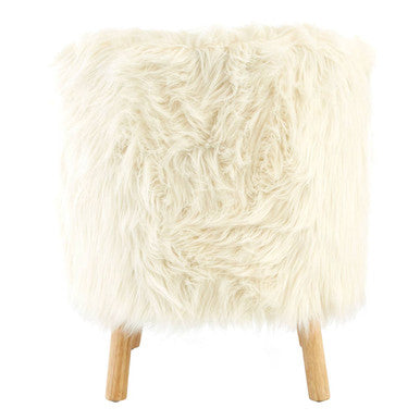 Orsina Kids White Faux Fur Chair – Modern Plush Toddler Seating