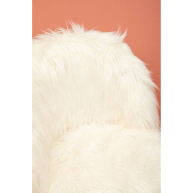 Orsina Kids White Faux Fur Chair – Modern Plush Toddler Seating