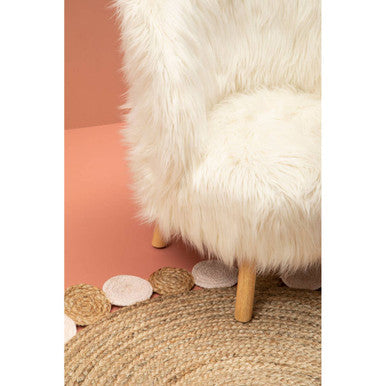 Orsina Kids White Faux Fur Chair – Modern Plush Toddler Seating