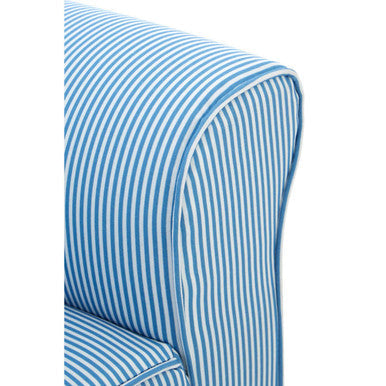 Orsina Kids Blue and White Stripe Rocking Chair with Footstool
