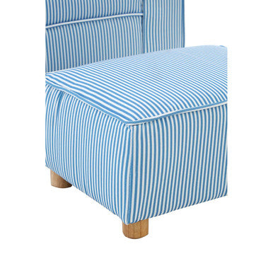 Orsina Kids Blue and White Stripe Rocking Chair with Footstool