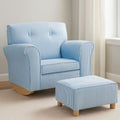 Orsina Kids Blue and White Stripe Rocking Chair with Footstool