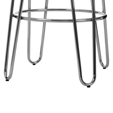 Orsina District Hairpin Stool – Rose Gold Metal and Elm Wood Seat