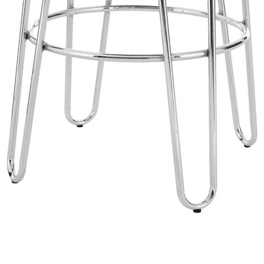 Orsina District Black Bar Stool – Modern Chrome Kitchen Island Seating