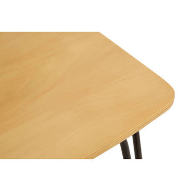 Orsina District Industrial Dining Chair with Wood Seat and Hairpin Legs