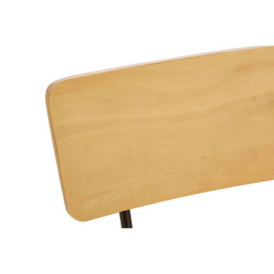 Orsina District Industrial Dining Chair with Wood Seat and Hairpin Legs