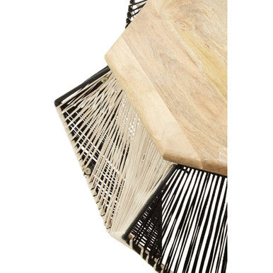 Orsina Fusion Hexagon Coffee Table – Woven Black and Silver Design