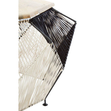 Orsina Fusion Hexagon Coffee Table – Woven Black and Silver Design