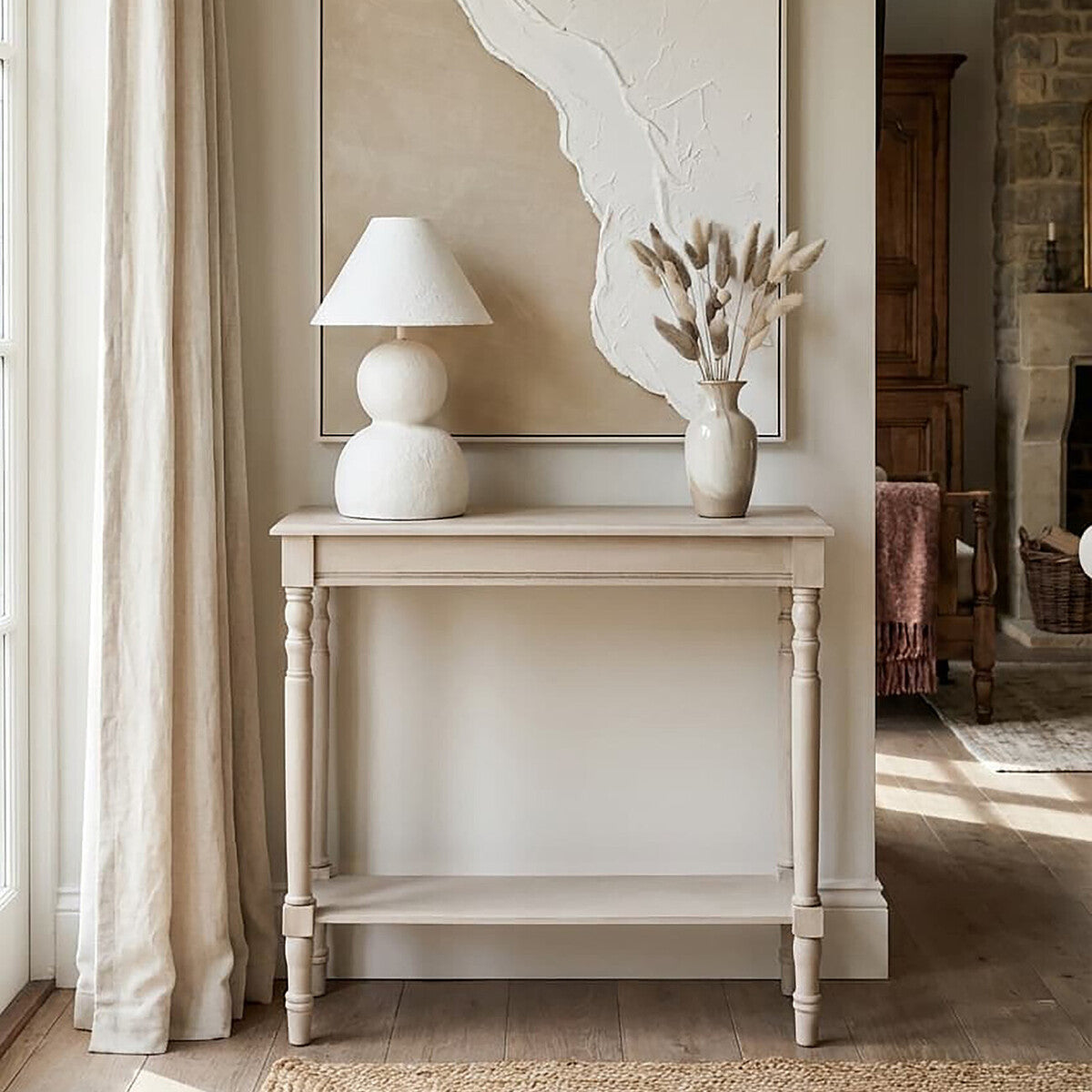 Orsina Heritage Grey Putty Console Table – Modern Entryway Furniture