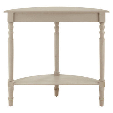 Orsina Heritage Half Moon Console Table – Grey Putty Wood with Shelf