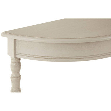 Orsina Heritage Half Moon Console Table – Grey Putty Wood with Shelf