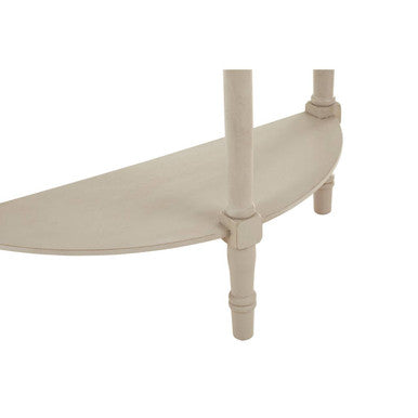 Orsina Heritage Half Moon Console Table – Grey Putty Wood with Shelf