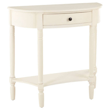 Orsina Heritage Console Table – White Pine Wood with Drawer and Shelf
