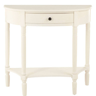 Orsina Heritage Console Table – White Pine Wood with Drawer and Shelf