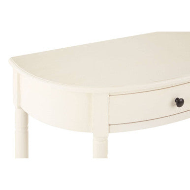 Orsina Heritage Console Table – White Pine Wood with Drawer and Shelf