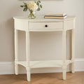 Orsina Heritage Console Table – White Pine Wood with Drawer and Shelf