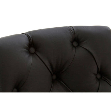 Orsina Regents Park Black Faux Leather Bar Chair | Tufted Counter Stool