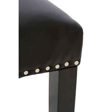 Orsina Regents Park Black Faux Leather Bar Chair | Tufted Counter Stool