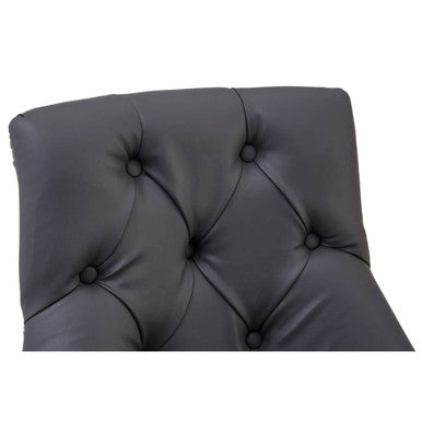Orsina Regents Park Grey Faux Leather Bar Chair – Tufted Counter Stool