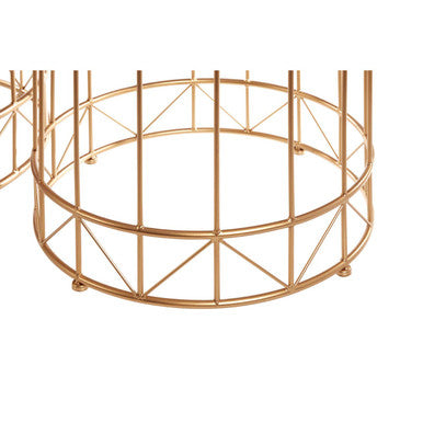 Orsina Lexi Round Side Tables – Set of 2 Gold Luxury Accent Tables